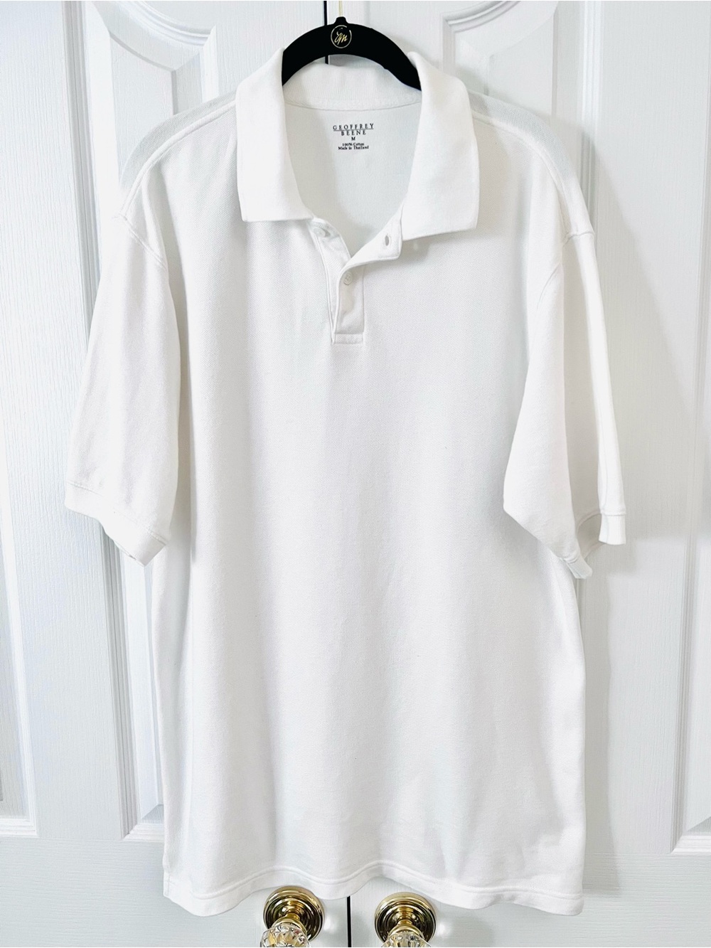 Geoffrey Beene Men’s Short Sleeve White Polo Shirt (M) EUC